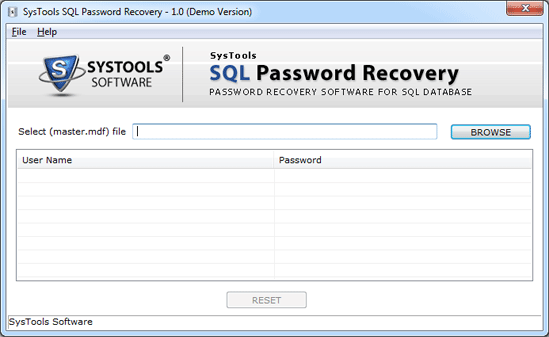 Free SQL Password Recovery 1.0