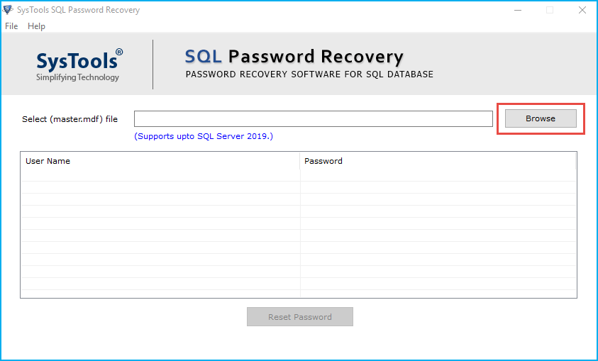 select master database file