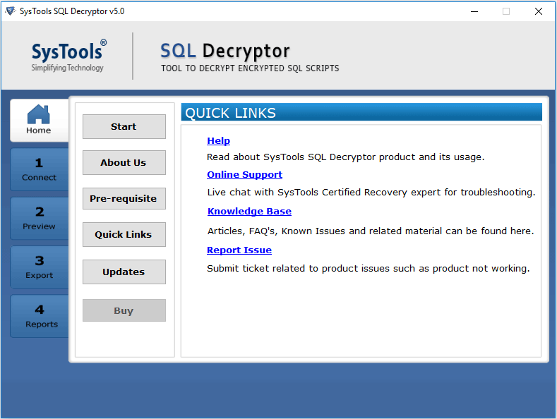 start SQL decryptor