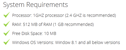 system requirements