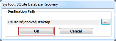 select destination to save recoverd data