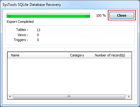 close export report