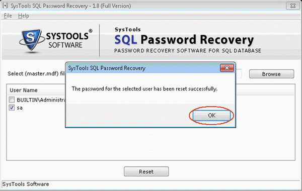 Password successfully reset
