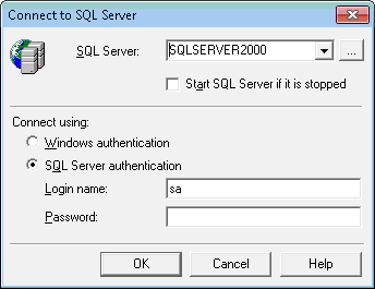 Login to the SQL Server