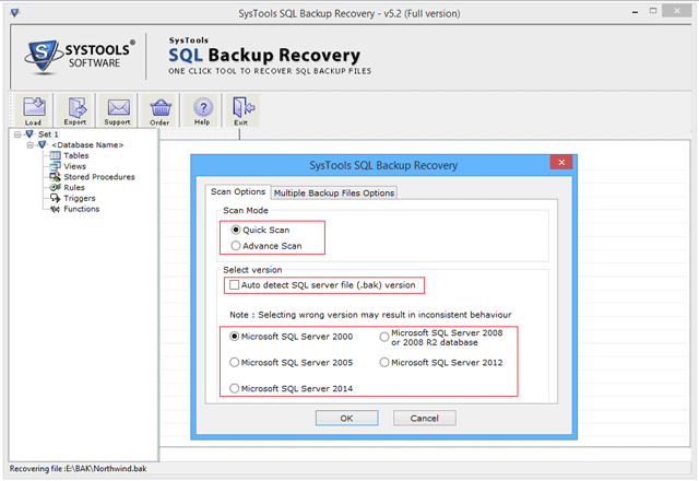 scan backup file